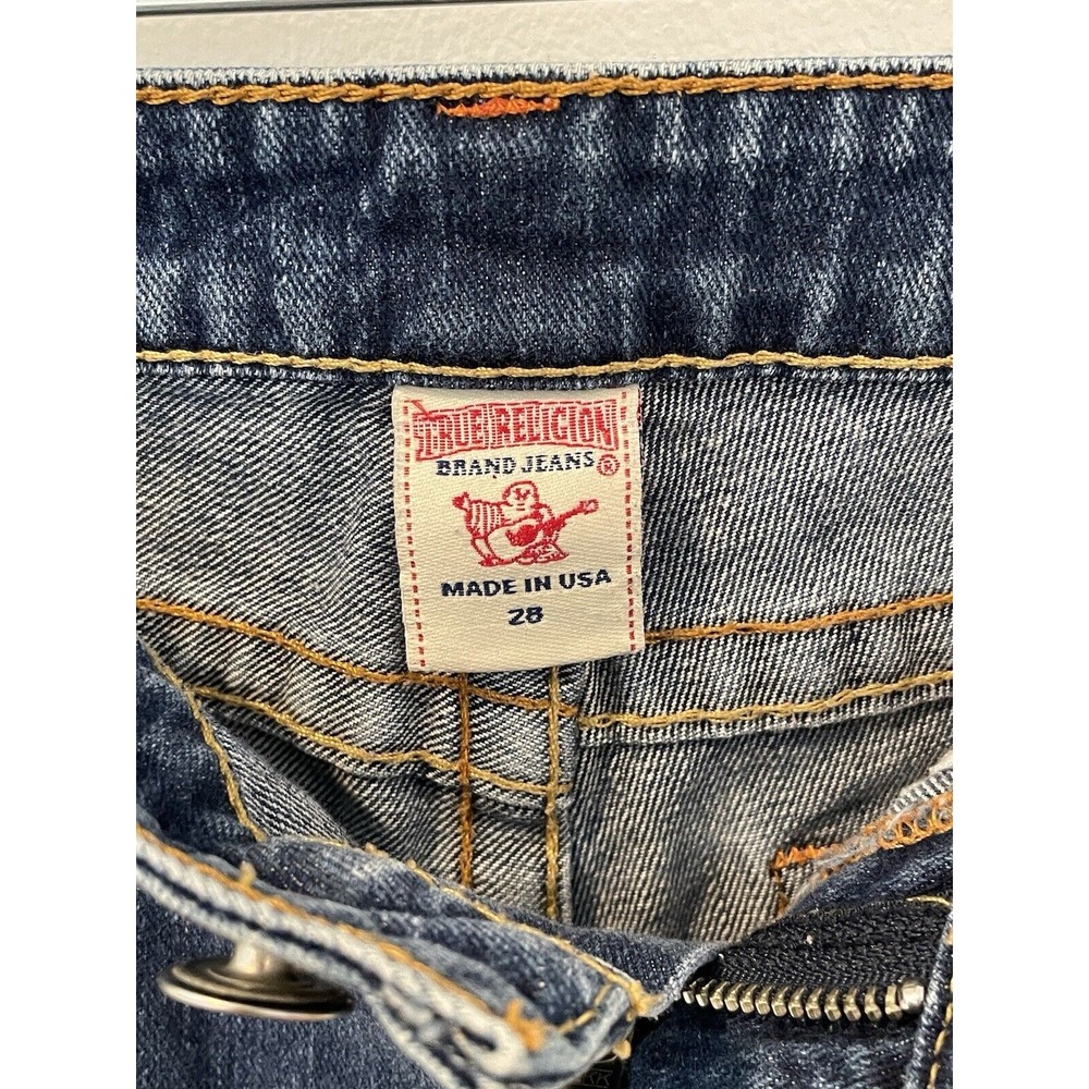 Vintage True Religion Bobby jeans Denim 28 Bootcut USA Ultra Low Rise Distressed - Picture 6 of 10